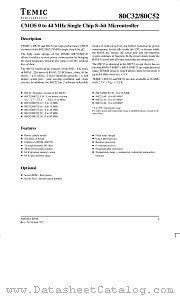 80C32-12 datasheet pdf TEMIC
