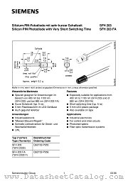 SFH203FA datasheet pdf Siemens