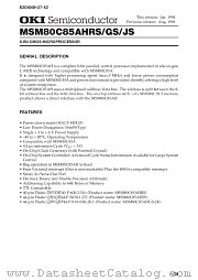 MSM80C85 datasheet pdf OKI electronic components