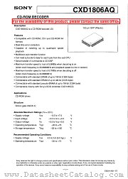 CXD1806 datasheet pdf SONY