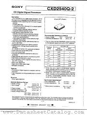 CXD2540Q-2 datasheet pdf SONY