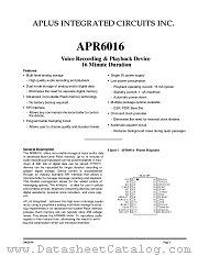 APR-16 datasheet pdf Aplus Integrated Circuits