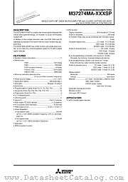 M37274MA datasheet pdf Mitsubishi Electric Corporation