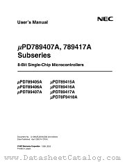 UPD78F941XA datasheet pdf NEC