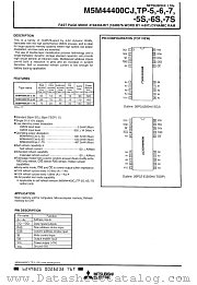 M5M44400CJ datasheet pdf Mitsubishi Electric Corporation
