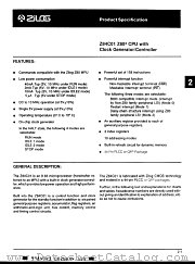 Z84C011 datasheet pdf Zilog