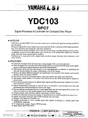 YDC103 datasheet pdf YAMAHA