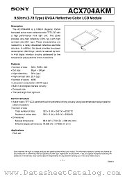 ACX704 datasheet pdf SONY
