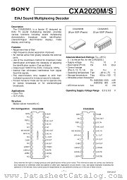 CXA2020S datasheet pdf SONY
