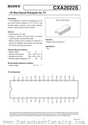 CXA2022 datasheet pdf SONY