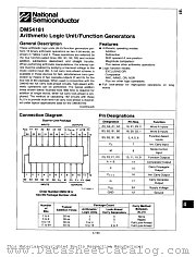 DM74181N datasheet pdf National Semiconductor
