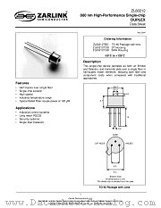 ZL60212TDD datasheet pdf Zarlink Semiconductor