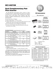 MC14007UBDT datasheet pdf ON Semiconductor