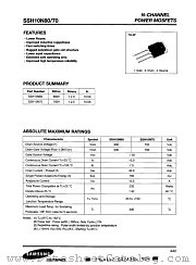 SSH10N70 datasheet pdf Samsung Electronic