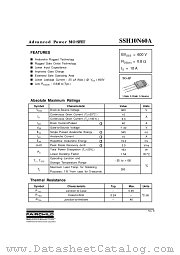 SSH10N60A datasheet pdf Fairchild Semiconductor
