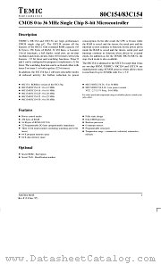 80C154 datasheet pdf TEMIC