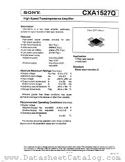 CXA1527Q datasheet pdf SONY