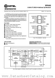 SP5502FKGMPAS datasheet pdf Mitel Semiconductor