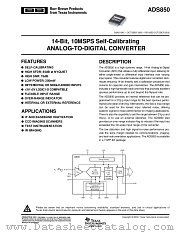ADS850Y datasheet pdf Texas Instruments