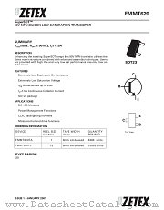 FMMT620TA datasheet pdf Zetex Semiconductors