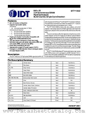 IDT71V632SA4PFI datasheet pdf IDT