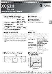 XC62K datasheet pdf Torex Semiconductor