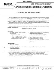 UPD754304A datasheet pdf NEC