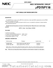 UPD75P116 datasheet pdf NEC