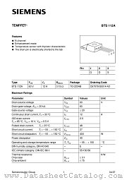 BTS112 datasheet pdf Siemens