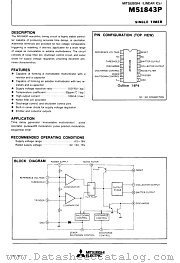 M51843P datasheet pdf Mitsubishi Electric Corporation