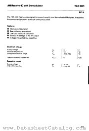 TDA4001 datasheet pdf Infineon