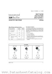 20CTQ150TRL datasheet pdf International Rectifier