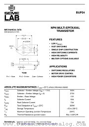 BUP54 datasheet pdf SemeLAB