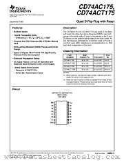 CD74AC175E datasheet pdf Texas Instruments