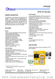 W9922 datasheet pdf Winbond Electronics