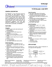W9923 datasheet pdf Winbond Electronics