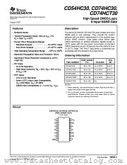 CD54HCT30H datasheet pdf Texas Instruments