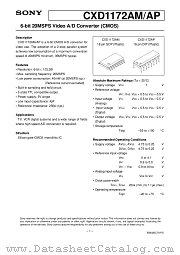 CXD1172 datasheet pdf SONY