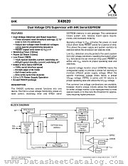 X40620 datasheet pdf Xicor