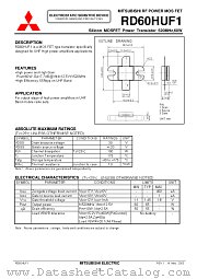 RD60HUF1 datasheet pdf Mitsubishi Electric Corporation