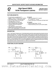 QS74FCT16373T datasheet pdf Quality Semiconductor