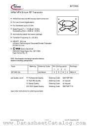 BFY405H datasheet pdf Infineon