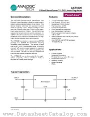 AAT3220 datasheet pdf ANALOGIC TECH