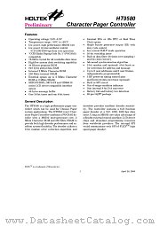 HT9580 datasheet pdf Holtek Semiconductor