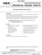 UPD753012AGC datasheet pdf NEC