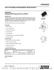 ZVN4525ZTA datasheet pdf Zetex Semiconductors