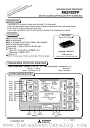 M62492 datasheet pdf Mitsubishi Electric Corporation