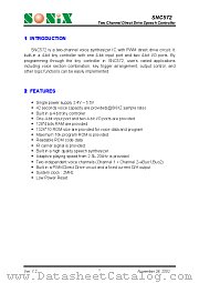 SNC572 datasheet pdf SONiX Technology Company