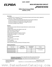 UPD4516161D datasheet pdf Elpida Memory