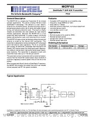MICRF103BM datasheet pdf Micrel Semiconductor